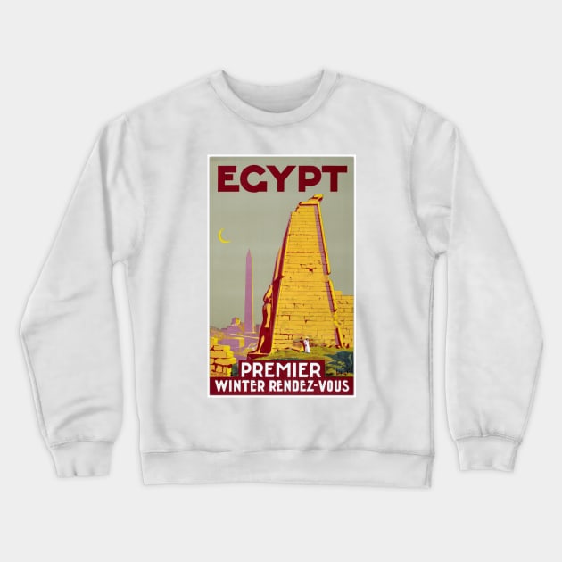 Vintage Travel Poster Egypt Crewneck Sweatshirt by vintagetreasure